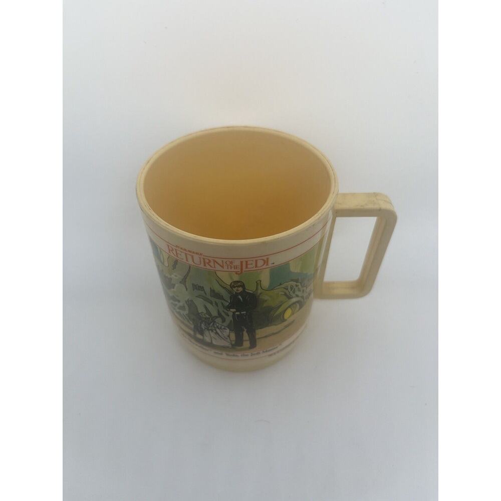 Vintage STAR WARS Return of the Jedi 1983 DEKA Plastic Cup Mug * Vader Yoda Luke